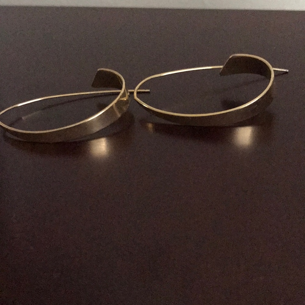 LOFT Asymmetrical Gold Hoop Earrings